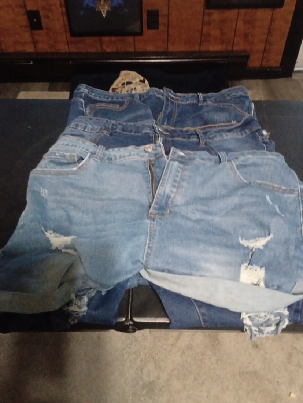 Shein XxlDistressed Light Blue Denim Shorts And Jeans Lo